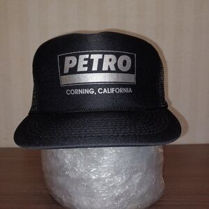 Petro Black Polyester Foam Mesh Snapback Trucker Cap Hat